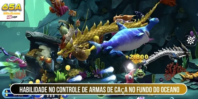Habilidade no controle de armas de caça no fundo do oceano